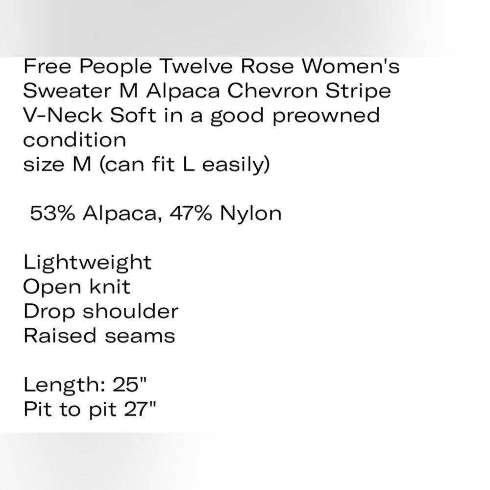 Free People ‘Twelve Roses’ Oversized Alpaca V-Neck Pullover Sweater - Picture 12 of 12